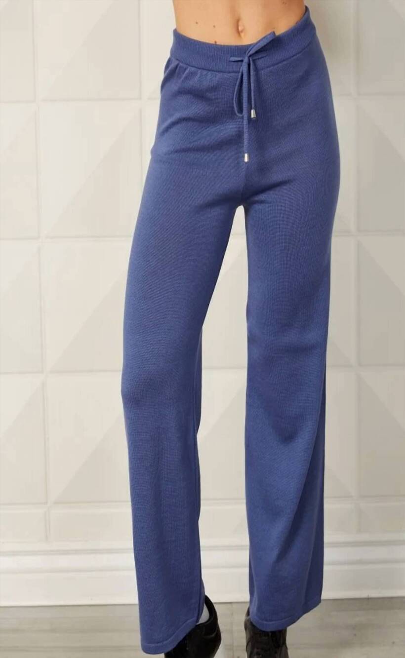 NEW FRENCH KYSS drawstring wide-leg pant in denim